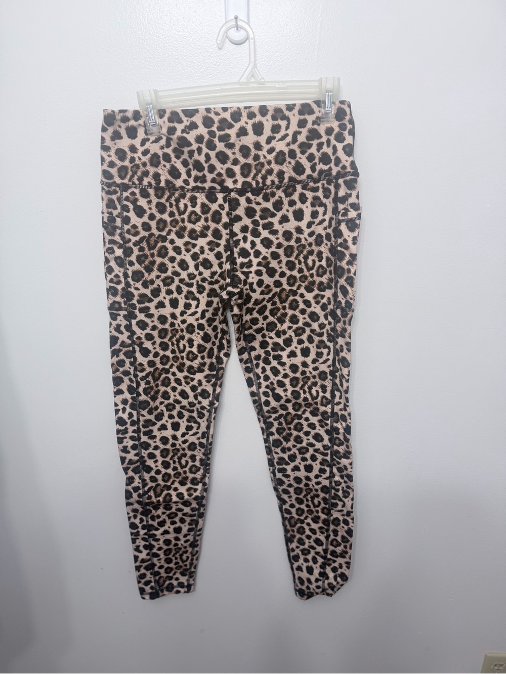 Leopard Print Leggings - Beige and Black